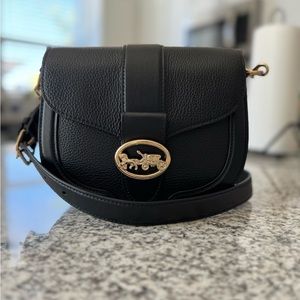 COACH- Black Georgie Saddle Crossbody Bag